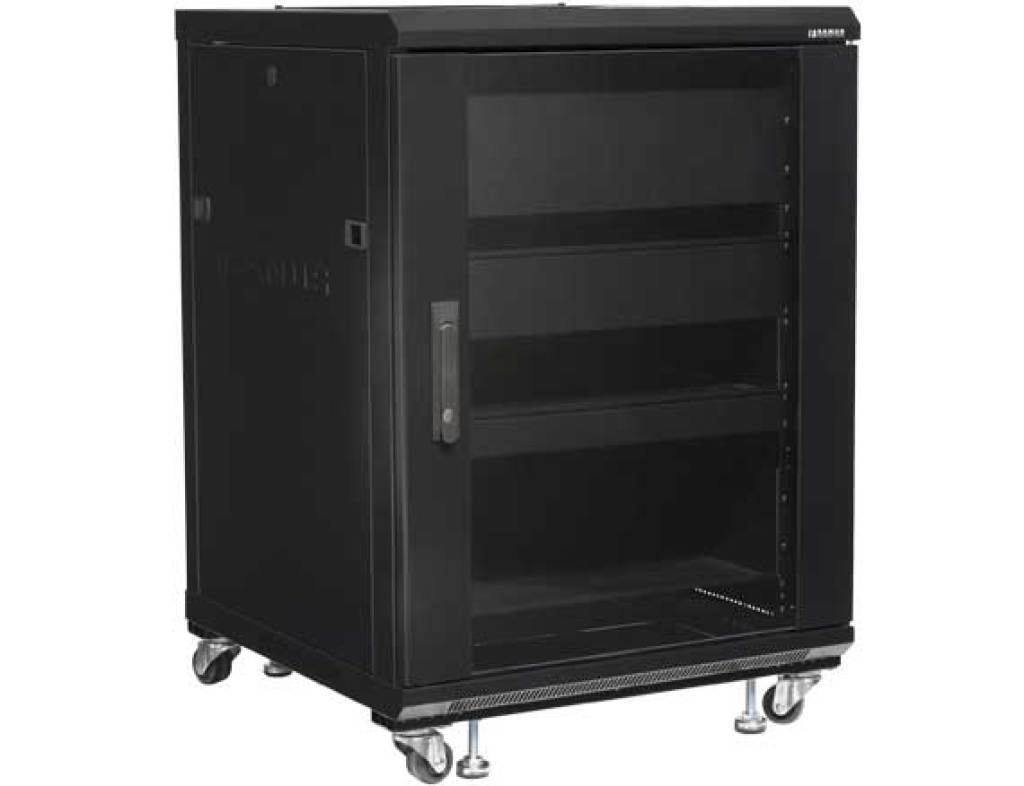 SANUS CFR2115 15U rack shown from the front right
